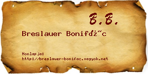 Breslauer Bonifác névjegykártya